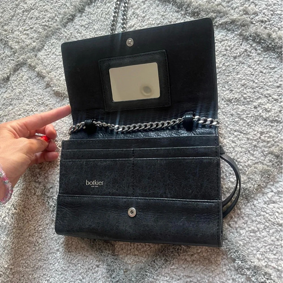Botkier Crossbody bag Black leather silver hardware small rectangle - Picture 4 of 15